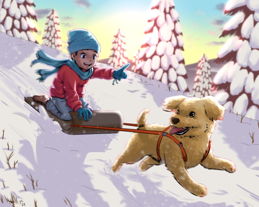 Boy and dog CSP winter contest